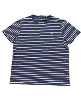 Polo Ralph Lauren Men’s Striped T-Shirt Cotton Crew Custom Slim Fit sz XL Blue